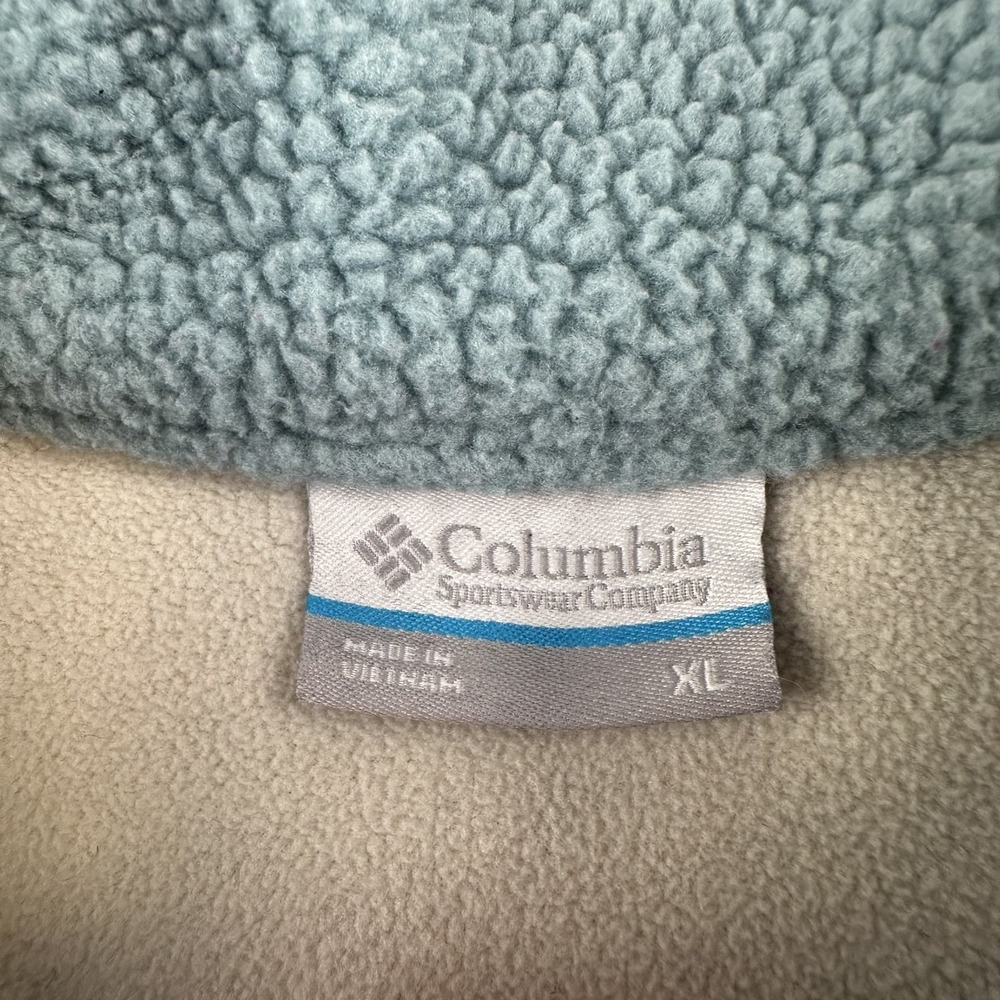 Columbia Women's Lodge Sherpa 1/2 Snap Fleece Pullover Size XL Stone Blue - Picture 3 of 11